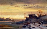 Famous Figures Paintings - Figures in a Winter Landscape